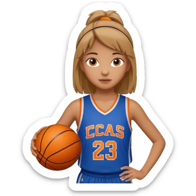basketball playing girl sticker