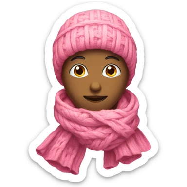 A pink winter scarf sticker
