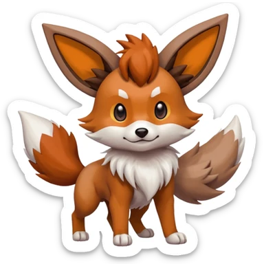 Lycanroc-Eevee-Pokémon-Fakémon-creature sticker