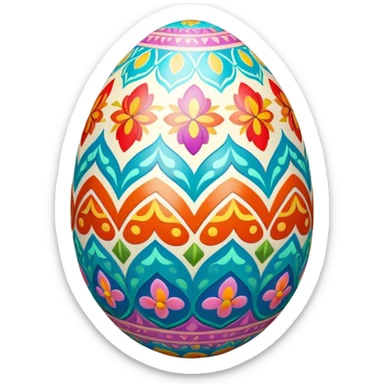 Colorful Easter egg with patterns sticker