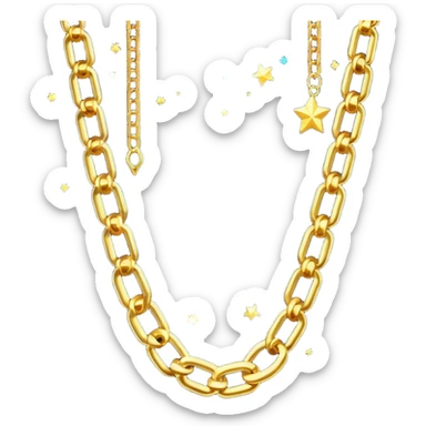fantasy magic heavenly golden chains low poly sticker