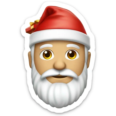 père Noël avec cadeau est costume rouge et barbe blanche sticker