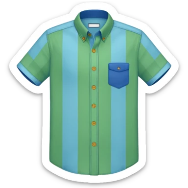 Camisa xadrez social no verde e azul sticker