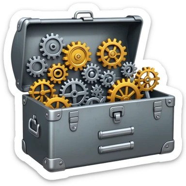 toolbox with mixed mechanisms emoji style sticker