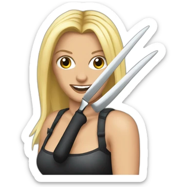 britney spears holding knives sticker
