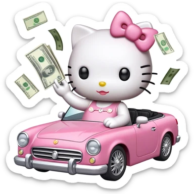 Hello kitty convertible money fly sticker