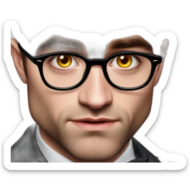 Robert Pattinson in a tuxedo red eyes sticker