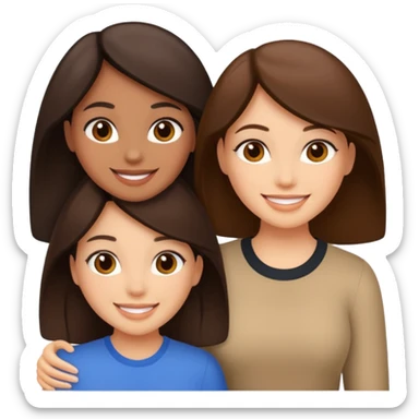 Throuple brunettes sticker