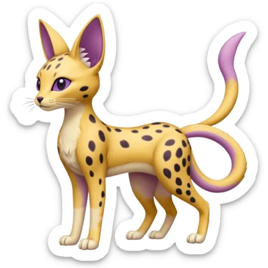 Genesect-Mewtwo-Espeon-Serval-Fakémon-hybrid-creature (full body)  sticker