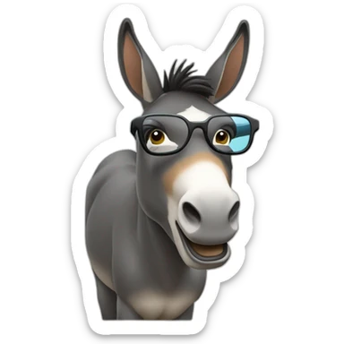 Un burro con gafas hablando por teléfono  sticker