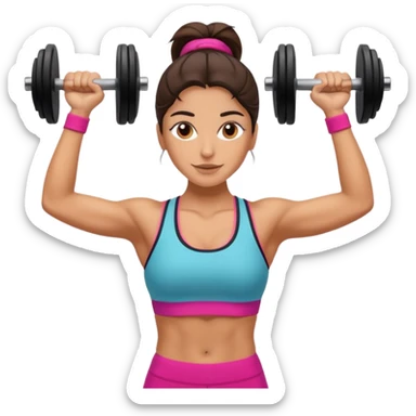 fitness pretty spanish woman lifting sticker