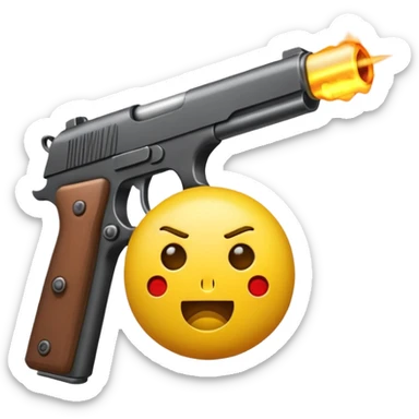 Emoji jaune qui se tire une balle de pistolet dans la tête et meurt sticker