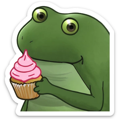 poop with pink icing sticker