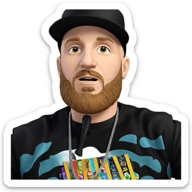 male portrait in black attire sticker