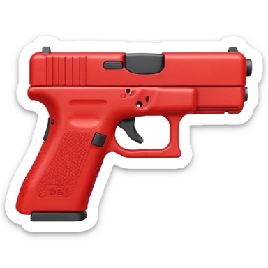 red Glock pistol, minimal sticker