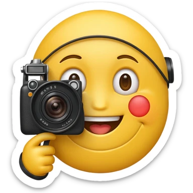 Make An Smiley Emoji Holding a Camera. sticker