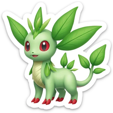 Celebi-Flygon-Shaymin-Chikorita-fusion (full body) sticker