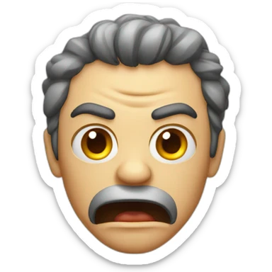 Funny looking angry human sticker