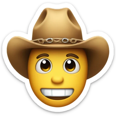Gigachad Smiley face and cow-boy hat sticker