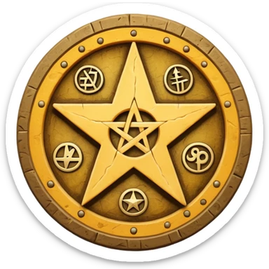 cheese wheel witchcraft occult pentagram sticker