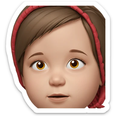 girl with brown hair portrait sticker