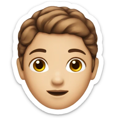 Mermaid with short brown hair and brown eyes sticker