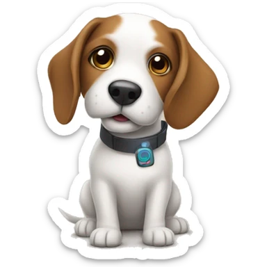 a french beaudog who loves technology sticker