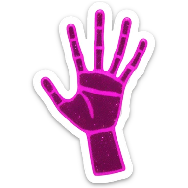 Pink hand xray with glitter  sticker