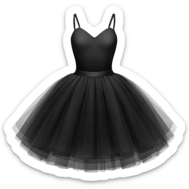 cinematic-realistic-black-tutu,-layers-of-fine,-soft-tulle-forming-a-voluminous-and-airy-skirt,-delicate-folds-catching-the-light,-slightly-frayed-edges-adding-authenticity,-glowing-softly-with-a-warm-and-ethereal-elegance sticker
