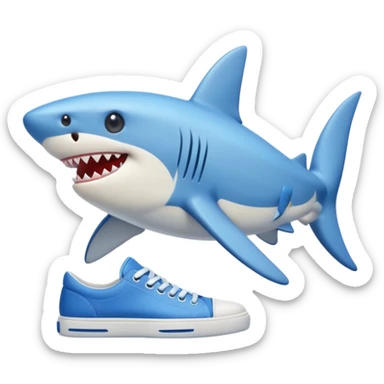 small shark with blue shoes sticker
