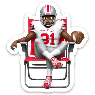 Ohio state football player in lawn chair sticker