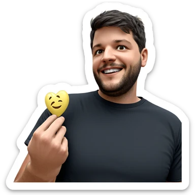 smiling male in black shirt sticker