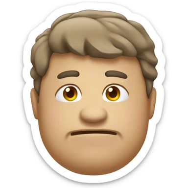 Ugly emoji with double chin  sticker