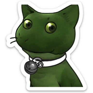 Gray long green eyed cat sticker