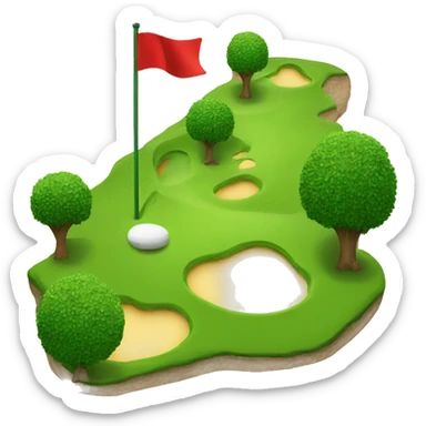 masters golf yellow map with red flag emoji sticker
