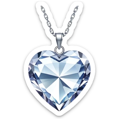 Crystal heart pendant sticker
