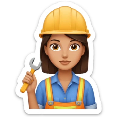 builder girl brunette sticker
