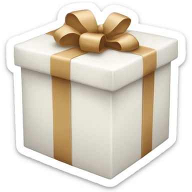 white present box with beige bow sticker