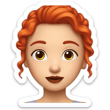 Meisje met rood haar en bruine ogen, dikke lippen sticker