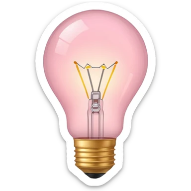 pastel pink light bulb sticker