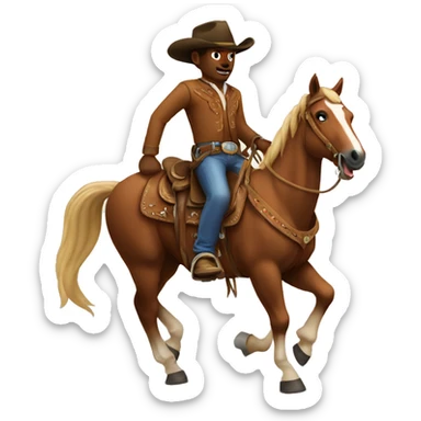 Cowboy on horse  sticker