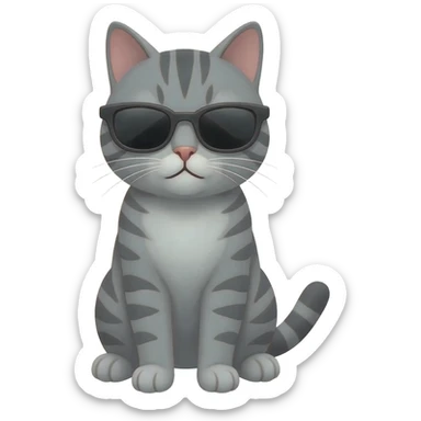 Cat wearing sunglasses sticker