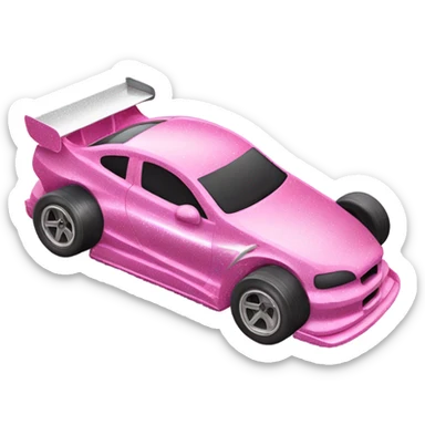 Pink ombre race car with glitter  sticker