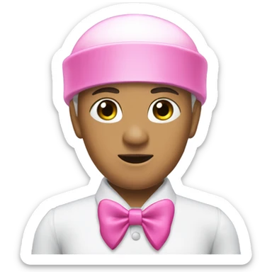 A squid game guard with a pink bow sticker