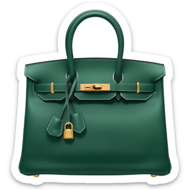 hermes birkin dark green color bag sticker