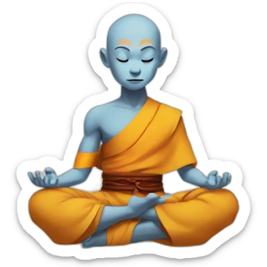 aang meditating sticker