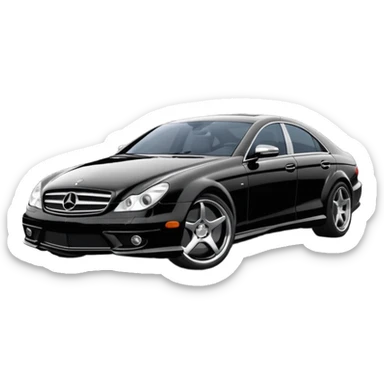 2006 cls 55 amg w219 mercedes Obsidian black paint code c197 with black rims sticker