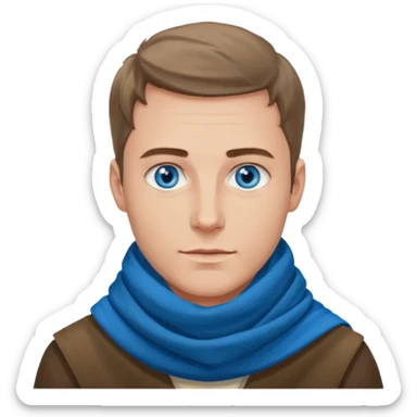 hold men blue eyes, art painting scarf sticker