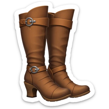 medievil boots, simpleand plain fantasy adveture boots, female, no laces, high heels sticker