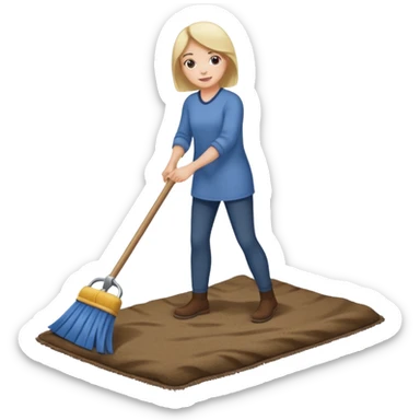 Lifting up a rug and sweeping  stuff under to hide things sticker